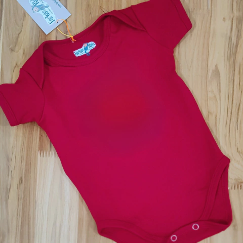 Body Infantil Bebê liso manga curta | Vermelho - comprar online
