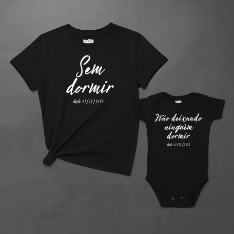 Kit Mãe e filho Personalizado | Sem dormir desde... - comprar online
