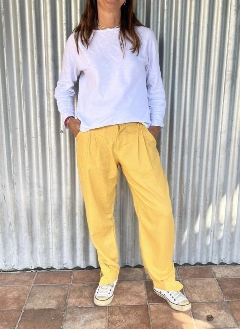 Bombachas de Lino mostaza