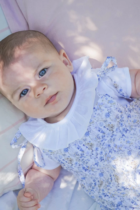 Jardinero Melody florcitas celestes - comprar online