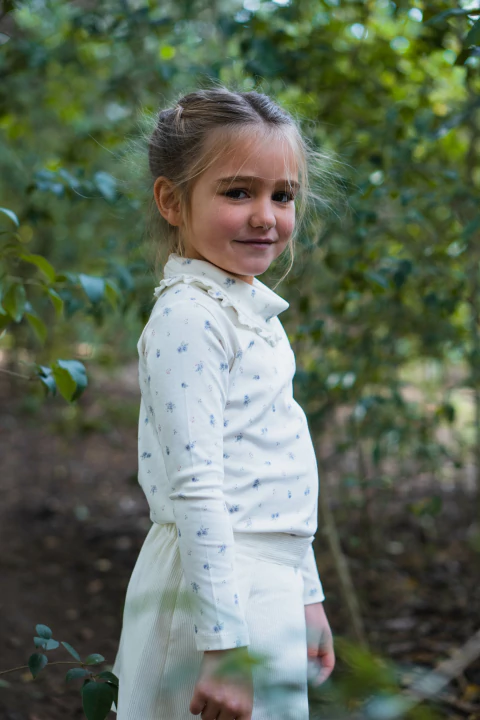 Polera Florencia flor azul
