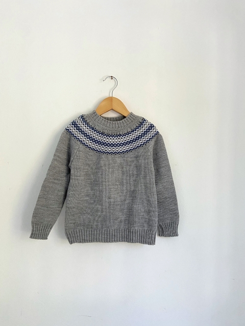 Sweater gris con azul - comprar online