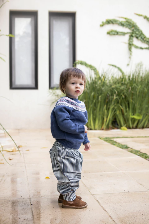 Bombacha de campo multirayas azul unisex - comprar online