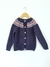 Cardigan azul con rosa