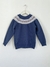 Sweater azul jean con rosa