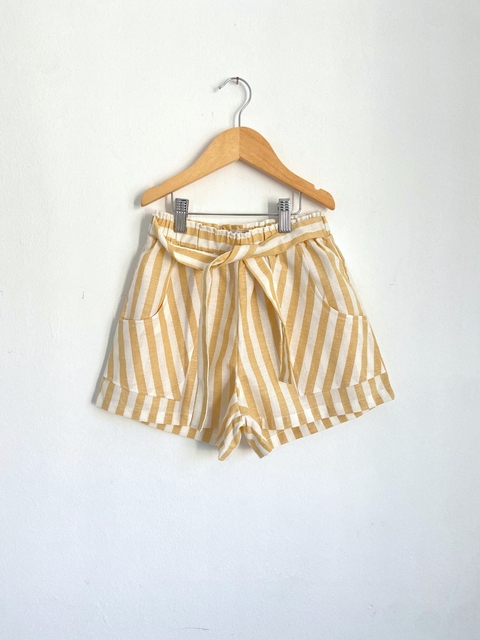 Short Mykonos rayado lino