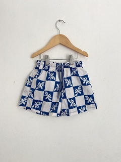 Traje de baño cuadros palmera azul