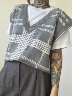 Chaleco MAGALÍ Gris/Blanco - tienda online