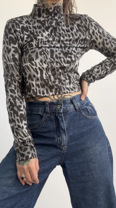 Top PAULA Print Gris