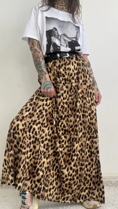 Falda MARY Print Beige/Negro