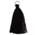 Pingente Mini Tassel 2,5cm Preto - 2 Unidades