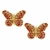 Aplique Borboleta Dupla Vermelha Guipir com Brilho (4x5,2cm) - 2 Unidades