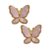 Aplique Metal Borboleta Luxo (Rosa) - 2 Unidades