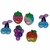 APLIQUE RESINA FRUTINHAS COM GLITTER - 5 UNIDADES