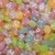 Conta de Letras 6mm Transparente Candy com Letra Branca - 10 gramas
