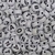 Conta de Letras 6mm Branca com Letra Preta - 10 gramas