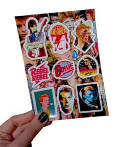 PLANCHA DE STICKER - BOWIE - RESISTENTE AL AGUA