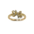 Anillo Carmín Plata Doble Moño Dorado Y Zirconias
