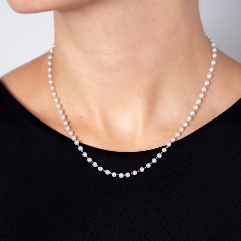 Gargantilha Pérolas 3mm em Aço Inox GL122