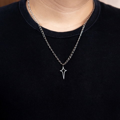 Corrente Masculina Com Pingente de Cruz Corte a Laser CRM03