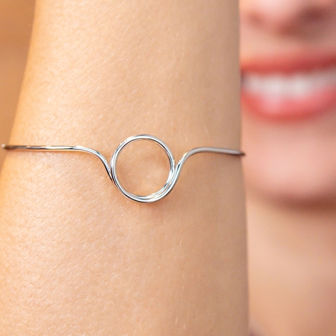 Bracelete Círculo Fio Redondo em Aço Inox BRC24