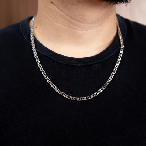 Corrente Masculina Laminada Dupla em Aço Inox CRM15