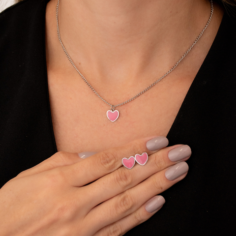 Conjunto Infantil Coração em Aço Inox CJI 14