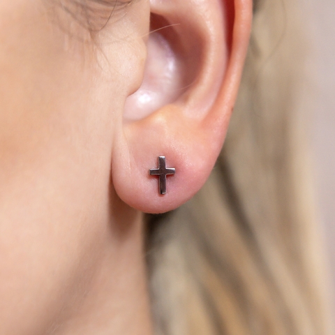 Brinco Cruz Corte Laser em Aço Inox ART447