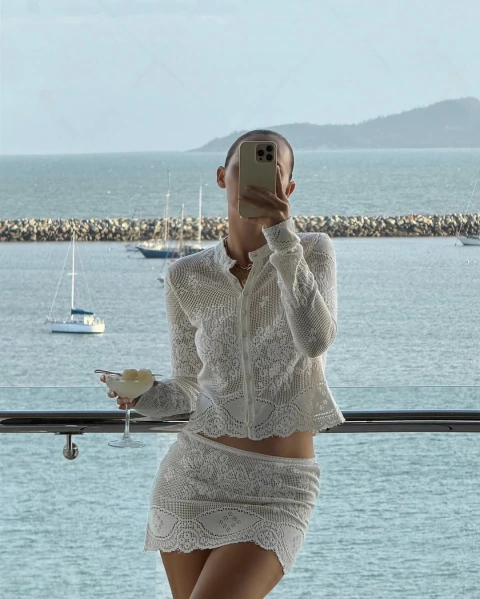 LIVIA SET CROCHET (CAMISA + POLLERA)