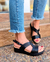 Sandalias Aniceta Color Negro - Plantilla Anatómica de LATEX forrada en cuero Linea 24hs. Comodidad.(454)