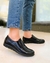 Zapatos Elena NEGRO CROCO de Cuero forrados en Cuero y plantilla Anatomica con Plataforma Negro Linea 24hs de Comodidad. (030) - comprar online