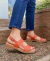 Sandalias JOAQUINA Color Naranja - Plantilla Anatómica de LATEX forrada en cuero Linea 24hs. Comodidad.(499)