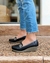Zapatos Francis, Color Azul marino, estilo Mocasines de cuero con taco de 4 cm.(1401)