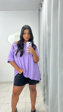 Blusa ampla ,Viscolycra único (38 ao 48) lilas - loja online