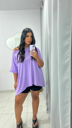 Blusa ampla ,Viscolycra único (38 ao 48) lilas - comprar online