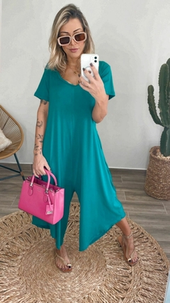 Macacão pantacurt,Viscolycra único (38 ao 46 ) verde jade