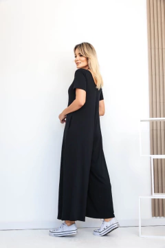 Macacão longo pantalona,Viscolycra único (38 ao 46)Preto - comprar online