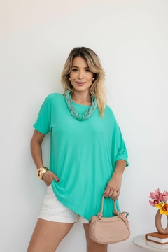 Blusa Renata ,Viscolycra único (38 ao 48)verde tifanny - comprar online