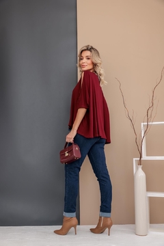 Blusa Elisa Viscolycra único (38 ao 48) marsala - Massimino Modas Atacado
