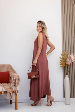 Vestido Alice Viscolycra único (38 ao 48) cor mocha - comprar online