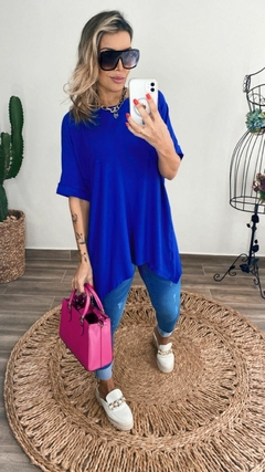 Blusa ampla Viscolycra único (38 ao 48) azul bic - comprar online