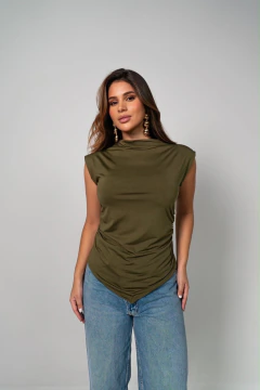 Blusa Fernanda Suplex único (38 ao 44) Verde militar