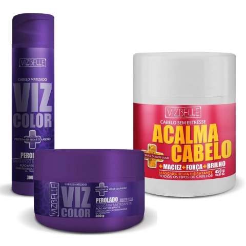Kit Matizante Perolado e Máscara Acalma Cabelo
