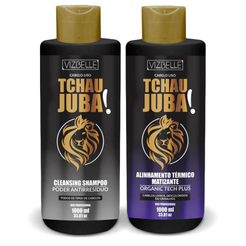 Kit Alinhamento Térmico Matizante e Shampoo Tchau Juba