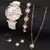 Relógio Feminino com Pulseira de Couro Moda Strass Kit com 6 pçs/ Relógio de Pulso - Pulseira - Colar - Anel - Par de Brincos - comprar online