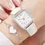 Relógio Feminino com Pulseira de Couro Moda Quadrada Kit com 2 ou 4 pçs/ Relógio de Pulso Mais Pulseira de Brinde na internet