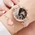 Relógio Feminino com Pulseira de Couro Moda Strass Kit com 4 pçs/ Relógio de Pulso Mais Pulseira de Brinde na internet