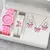 Relógio Feminino com Pulseira de Silicone Estilo Kit com 6 ou 5 pçs/ Relógio de Pulso - Pulseira - Colar - Anel - Par de Brincos - loja online