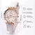 Imagem do Relógio Feminino com Pulseira de Couro Moda Strass Kit com 6 pçs/ Relógio de Pulso - Pulseira - Colar - Anel - Par de Brincos