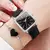 Relógio Feminino com Pulseira de Couro Moda Quadrada Kit com 2 ou 4 pçs/ Relógio de Pulso Mais Pulseira de Brinde